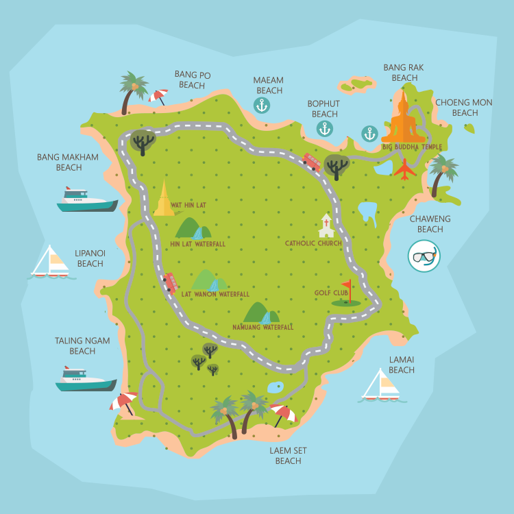 Koh Samui Beach Maps